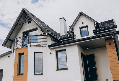 Modern residential fencing surrounding a property